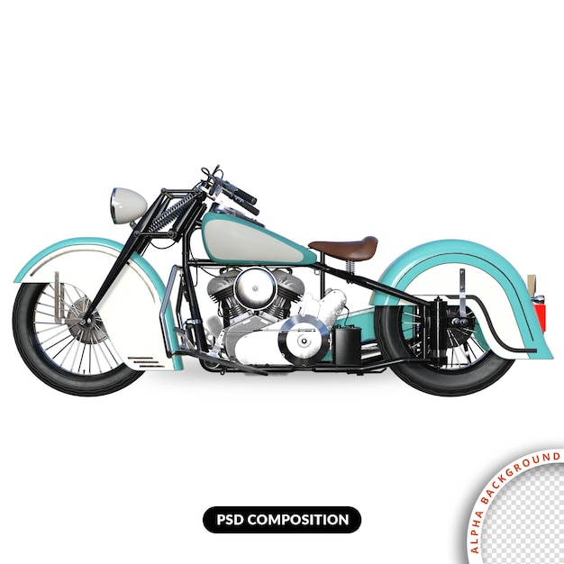 Old Street Bike renderização 3d PSD Premium