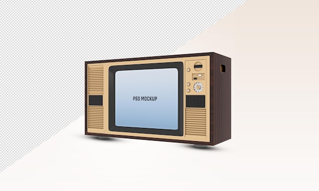 Old TV Mockup Televisore in legno a colori retrò vintage