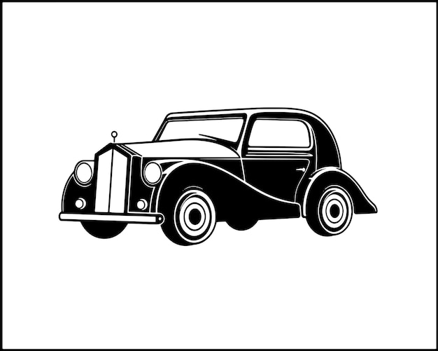 PSD oldtimer-logo-vektor-symbol schnell elegant