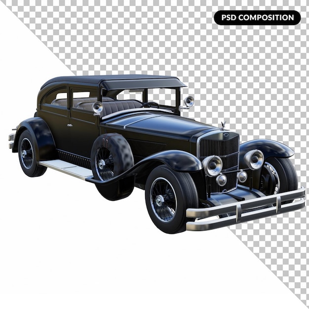 Oldtimer-mafia-auto isoliert 3d