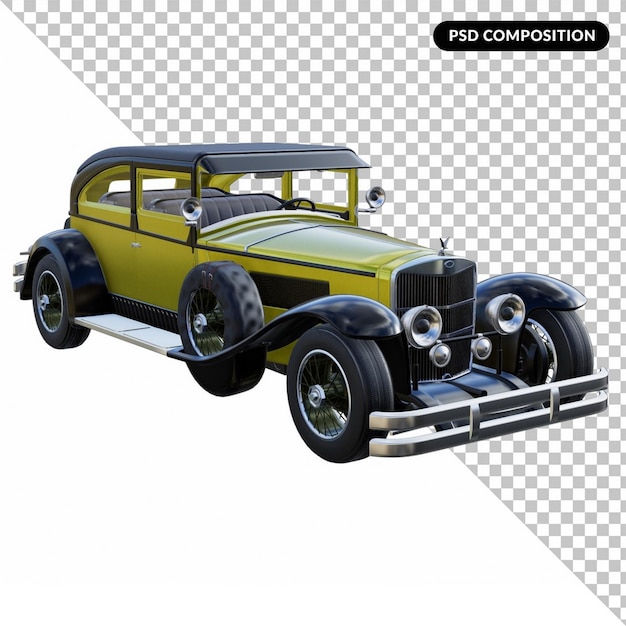 Oldtimer-mafia-auto isoliert 3d