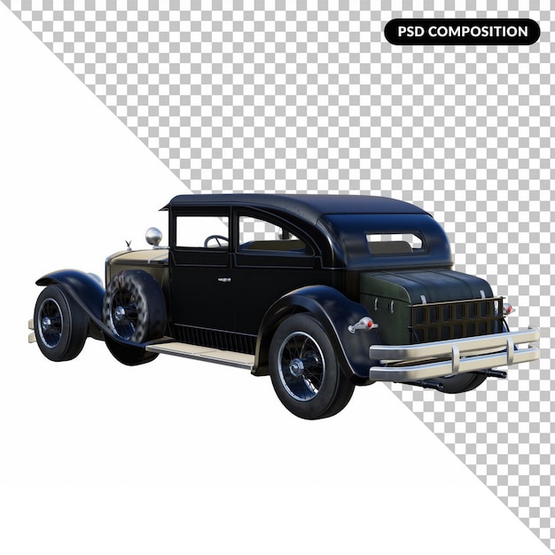 Oldtimer-Mafia-Auto isoliert 3d