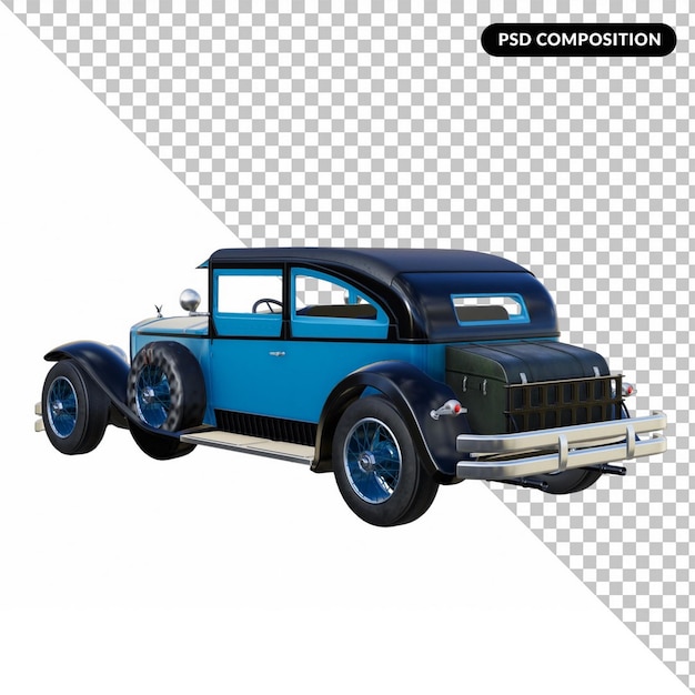 Oldtimer-Mafia-Auto isoliert 3d