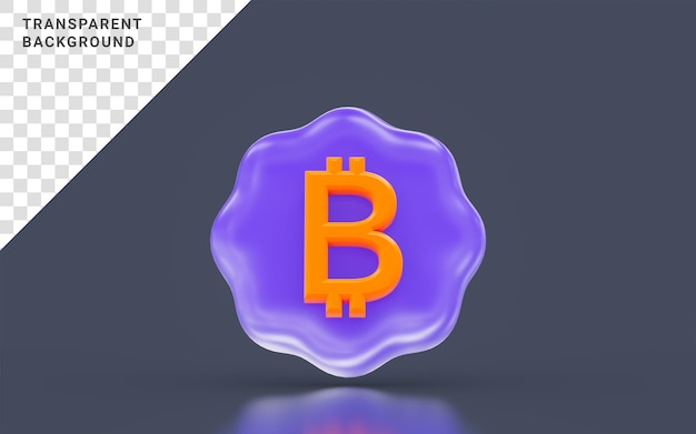 Olhar minimalista de sinal de bitcoin no conceito de renderização 3d de fundo escuro para moeda criptográfica digital