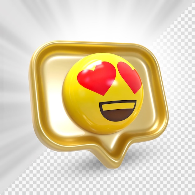 PSD olho de coração emoji 3d facebook