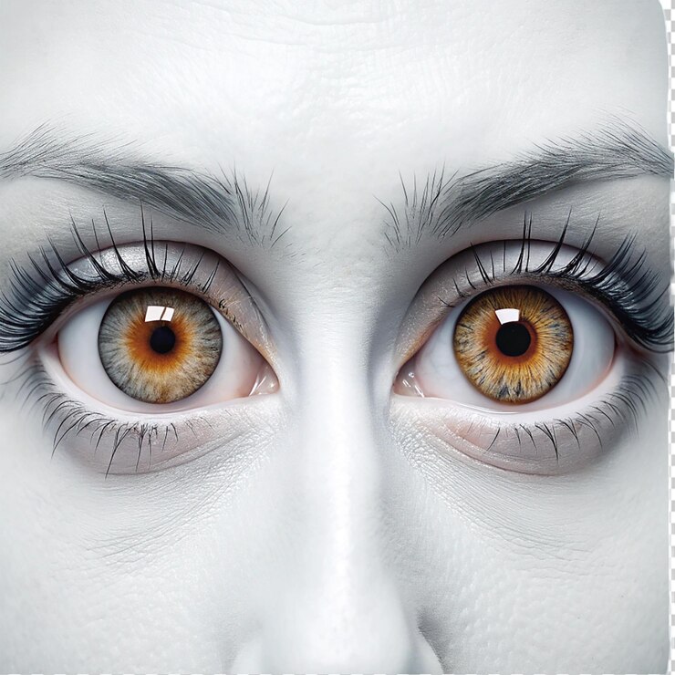 PSD olhos azuis em fundo transparente