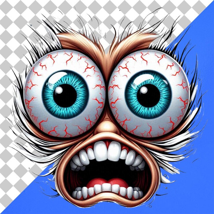 PSD olhos de desenho animado loucos