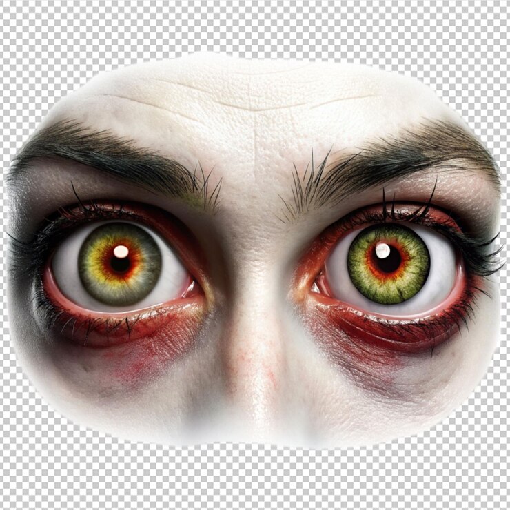 PSD olhos de horror isolados isolados em fundo transparente