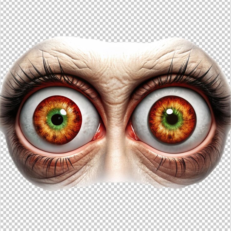 PSD olhos de horror isolados isolados em fundo transparente