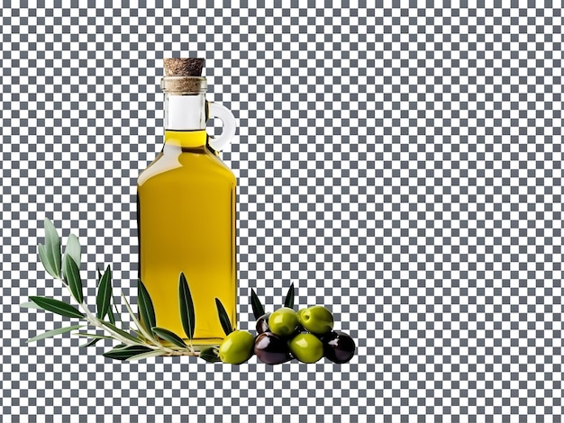 Olio vegetale in bottiglia isolato su sfondo trasparente