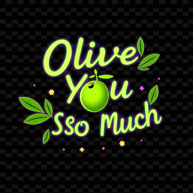 PSD olive beaming you so much text em neon green e deep purple com oli neon yummy typography designv