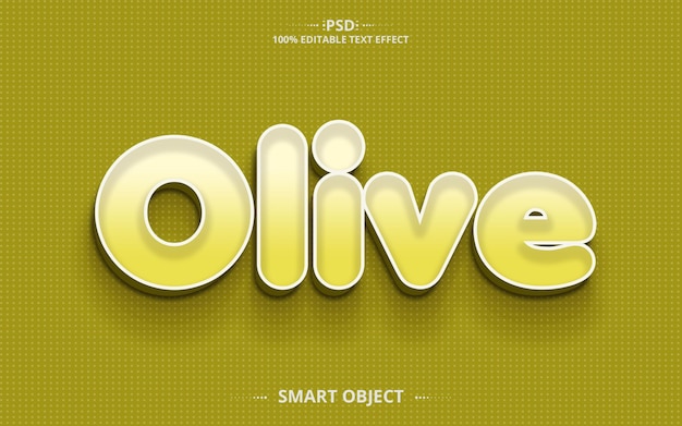 PSD olive mejor diseño de efectos de texto psd creativo editable