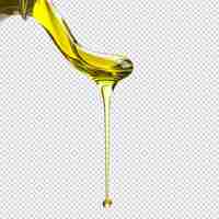 PSD olive oil dripping isolated on transparent background png