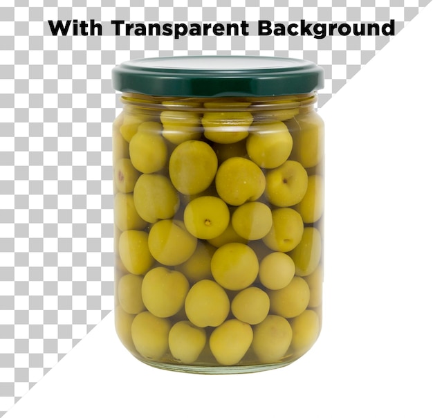 Olives vertes en bouteille PNG PSD Arrière-plan transparent