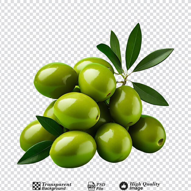 PSD olives vertes isolées sur un fond transparent