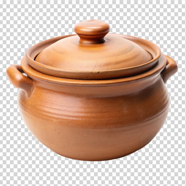 olla de arcilla para cocinar aislada sobre un fondo transparente