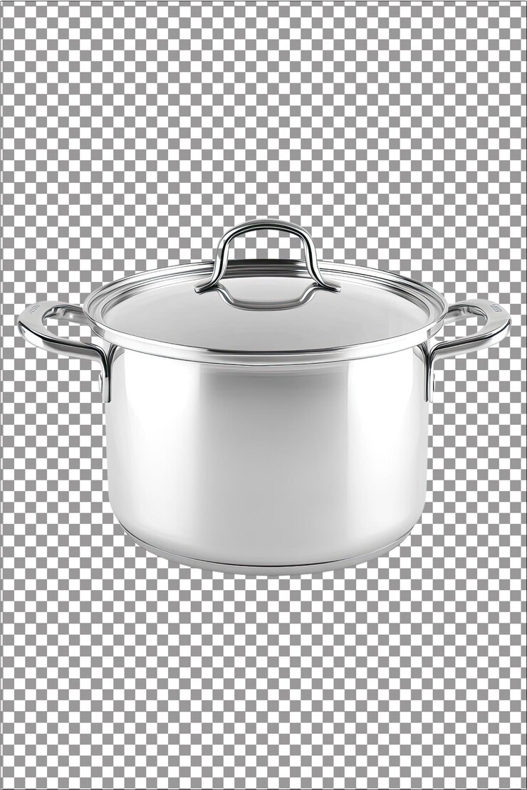 olla de cocción para la preparación de salsas o platos secundarios hiperrealista aislado blanco plano transparente Ba