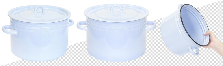 Olla esmaltada. Aislado del fondo