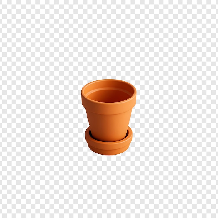 PSD una olla de flores sobre un fondo blanco
