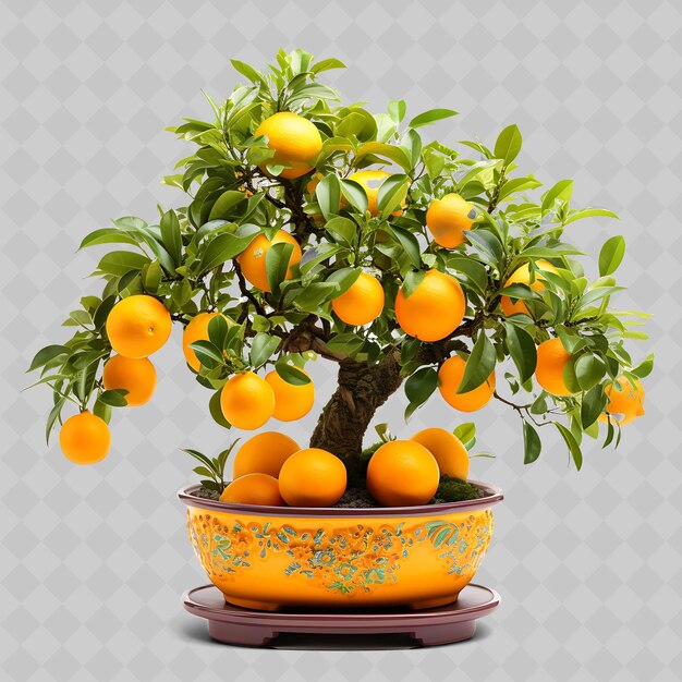 PSD una olla de naranjas tiene la palabra bonsai en ella