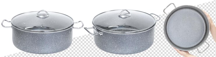 Olla, con tapa de cristal. Aislado del fondo
