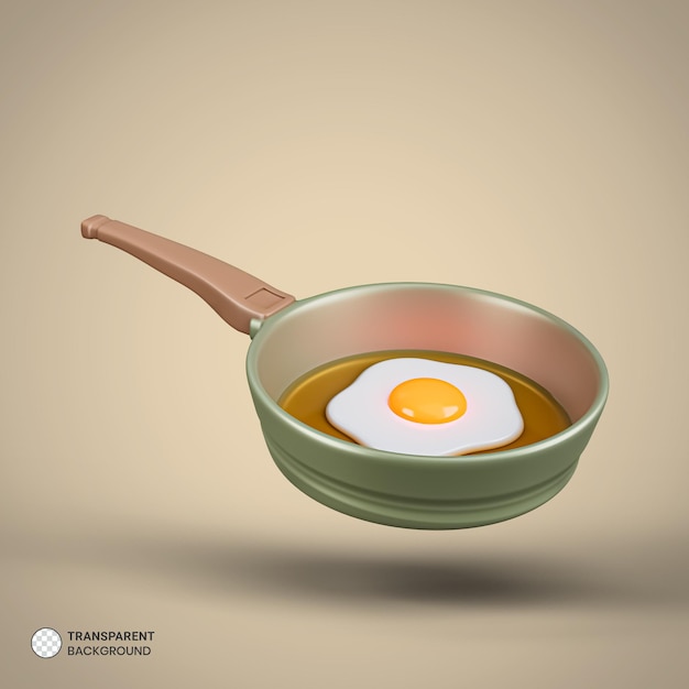 Olla con tapa icono aislado 3d render ilustración