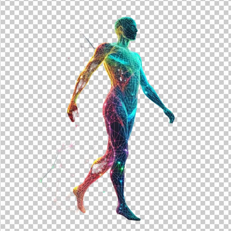 PSD ologramma umano 3d geometrico