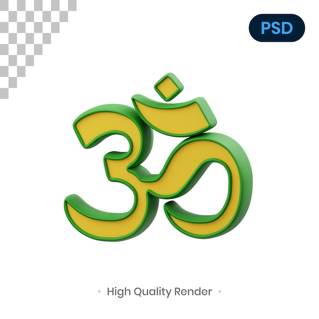 PSD om 3d render illustration premium psd