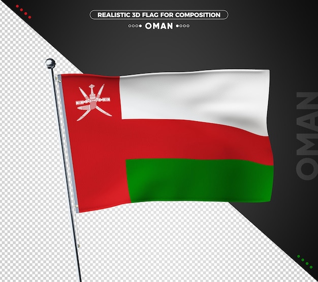 Oman flagge mit realistischer textur