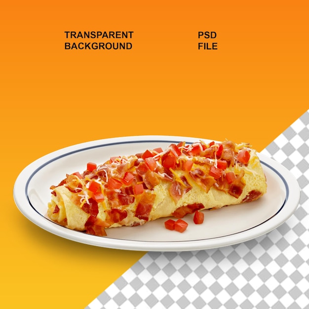 Omelette d'uovo png su sfondo trasparente isolato