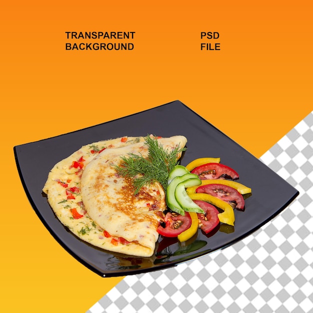 Omelette d'uovo png su sfondo trasparente isolato