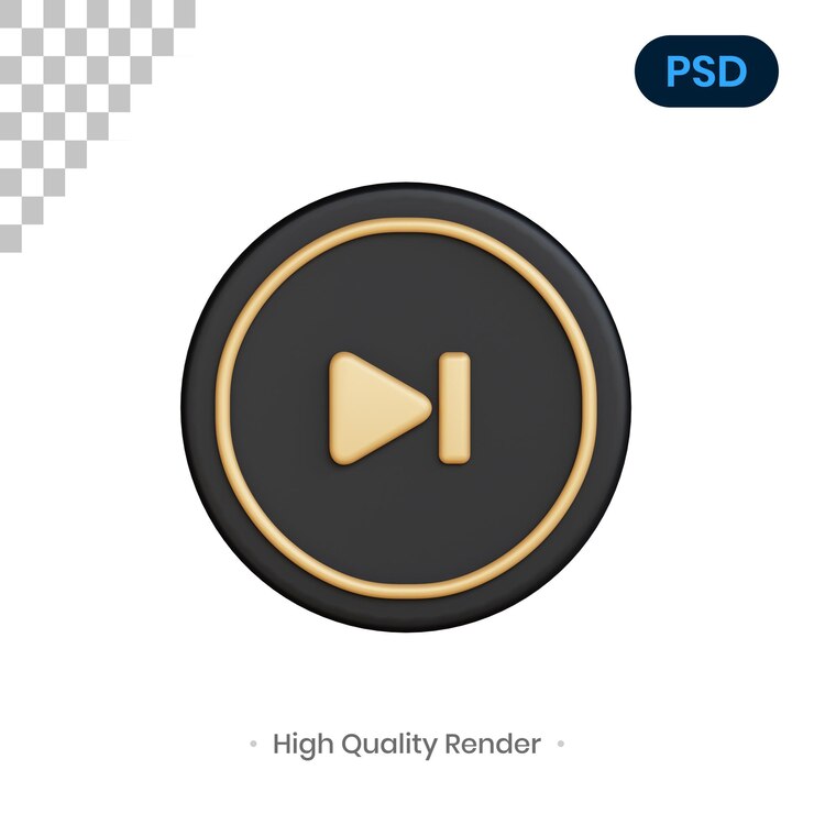 PSD omitir 3d render ilustración premium psd