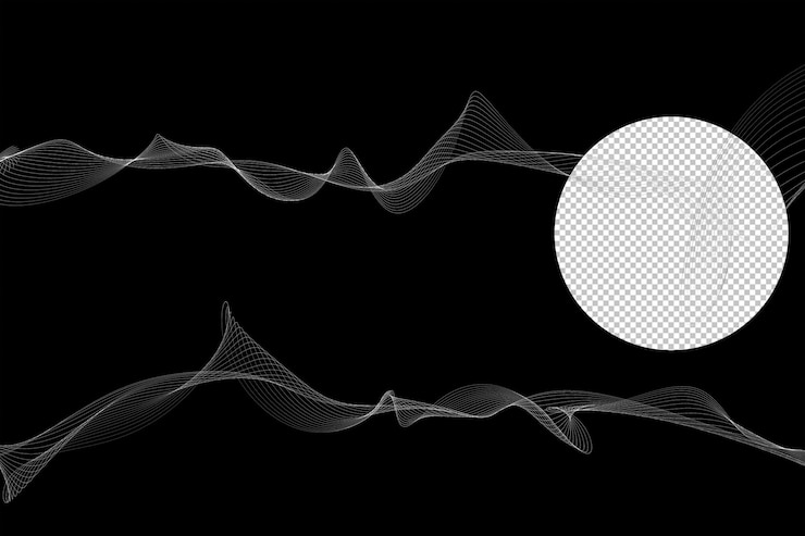 PSD onda astratta su sfondo nero illustrazione digitale