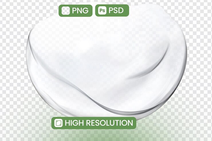 PSD la onda blanca abstracta fluye suavemente a través del fondo transparente elemento de diseño moderno