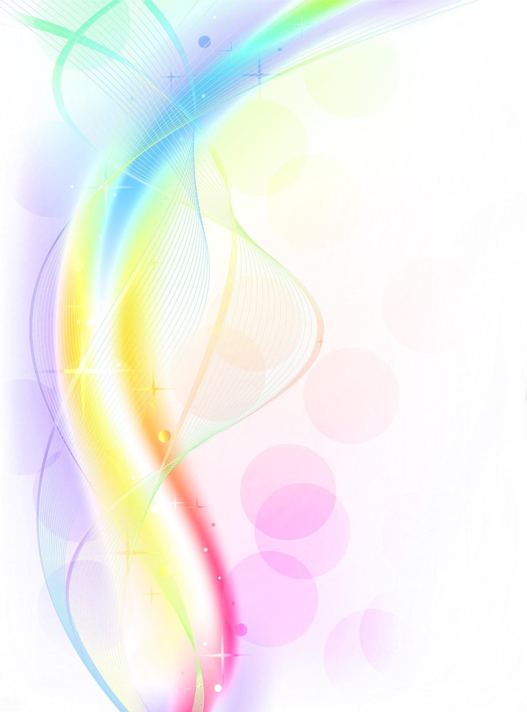 PSD onda de arco-íris abstrata com bokeh