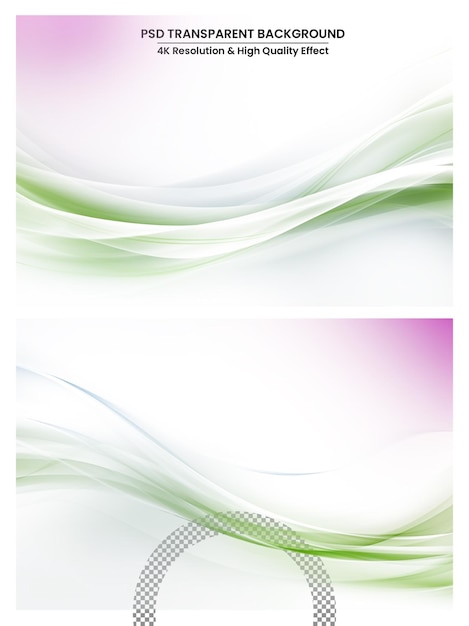 Onda de luz colorida em fundo transparente branco