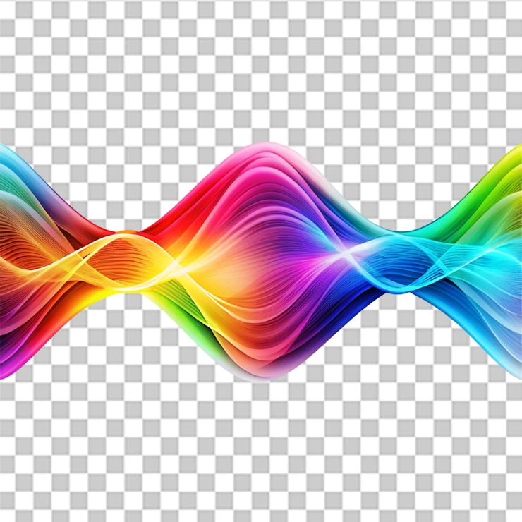 PSD onda de luz colorida isolada em fundo transparente