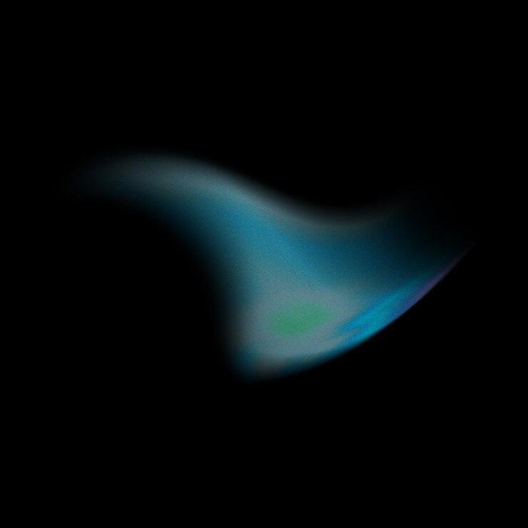 PSD una onda de energía azul brillante en un espacio oscuro
