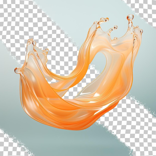 PSD onda isolada preta de água laranja de fundo transparente