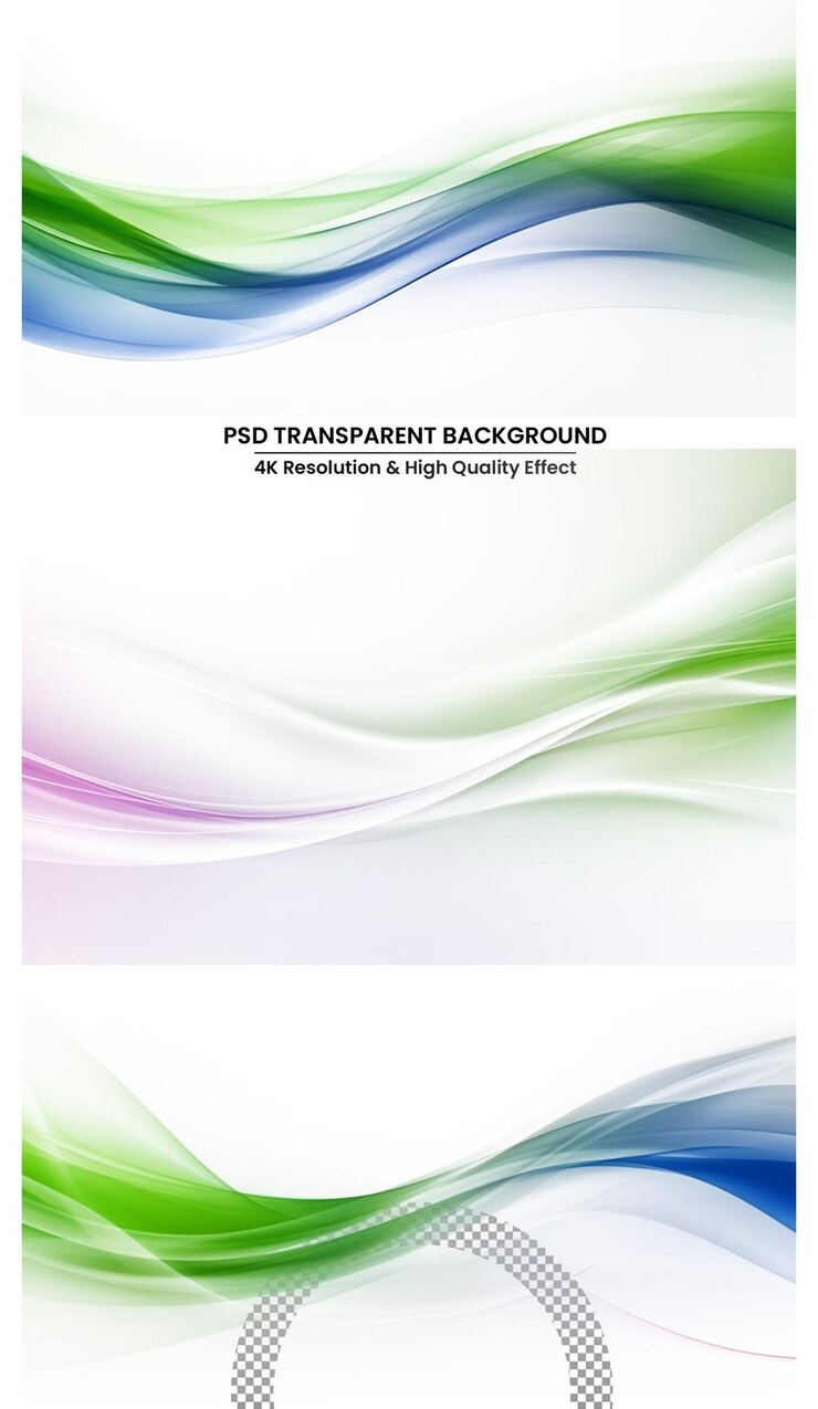 PSD onda de luz de color sobre fondo blanco transparente