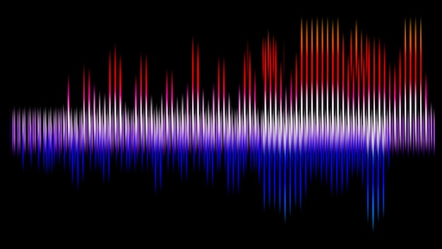PSD onda sonora de ecualizador de colores en fondo oscuro