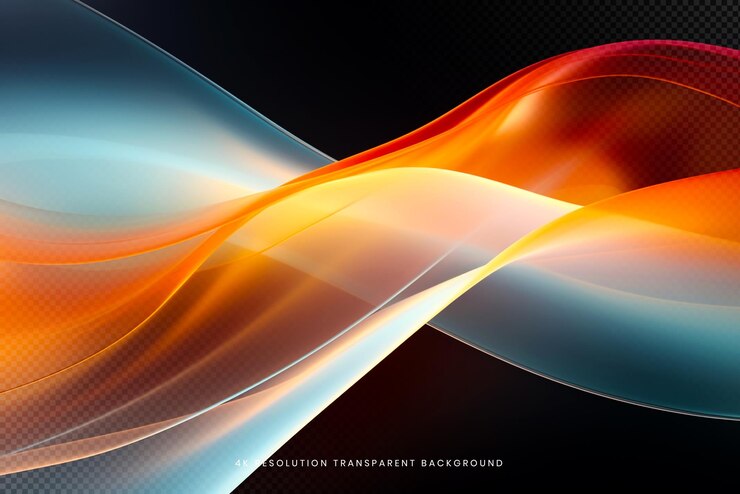 PSD ondas abstractas y coloridas sobre un fondo transparente