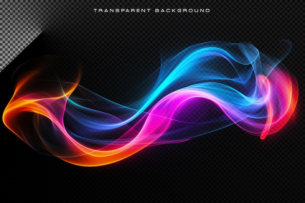 Ondas brilhantes e coloridas abstratas em sobreposição transparente