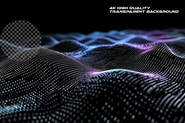 PSD ondas coloridas y efecto brillante en un fondo transparente