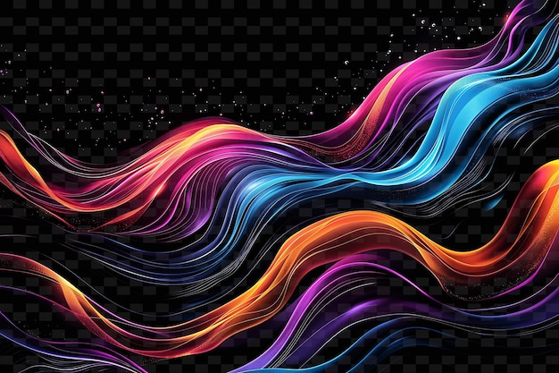 PSD ondas coloridas em um fundo preto com um fundo preto