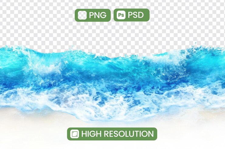 PSD ondas do oceano batendo em sandy shore highresolution png e psd recursos gráficos para projetos de design arte digital e visuais criativos com tema de verão e vibrações costeiras