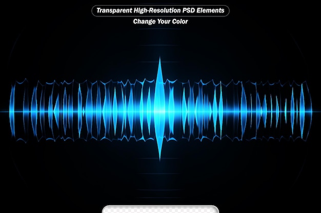 PSD ondas sonoras oscilantes luz azul escuro