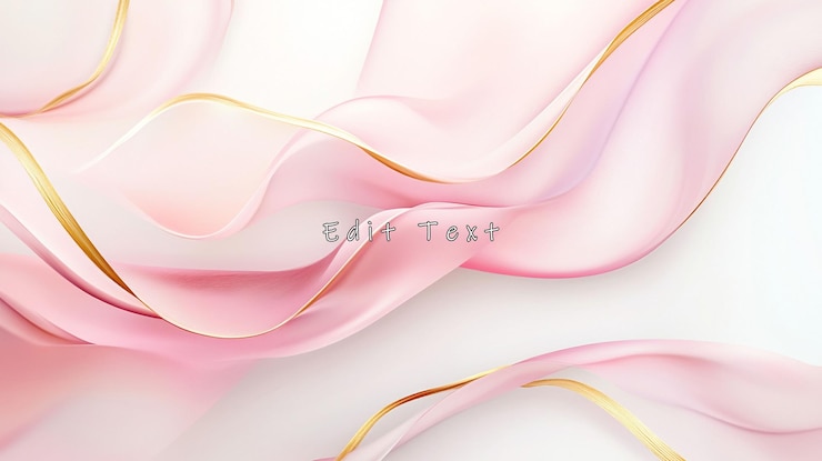 PSD ondas de tela abstractas de color rosa y dorado