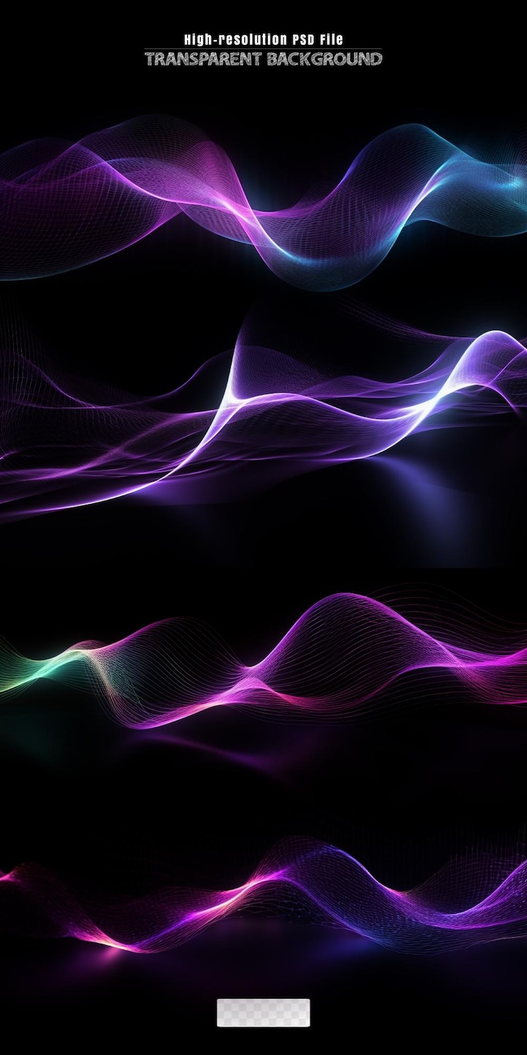 PSD une onde de lumière violette et rose.