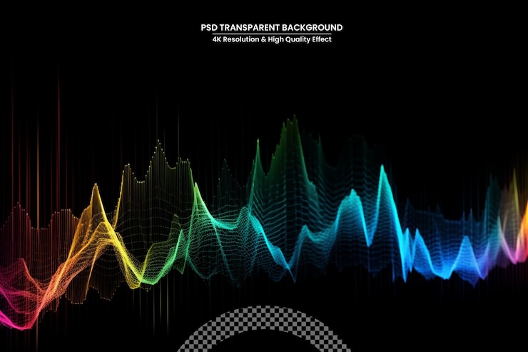 PSD onde luminose astratte elemento di design con linee mobili dorate lucide con effetto glitter su sfondo scuro